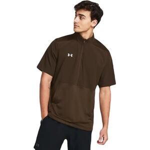 Under Armour Men's Motivate 2.0 Short Sleeve Pullover in a brown sz Small
